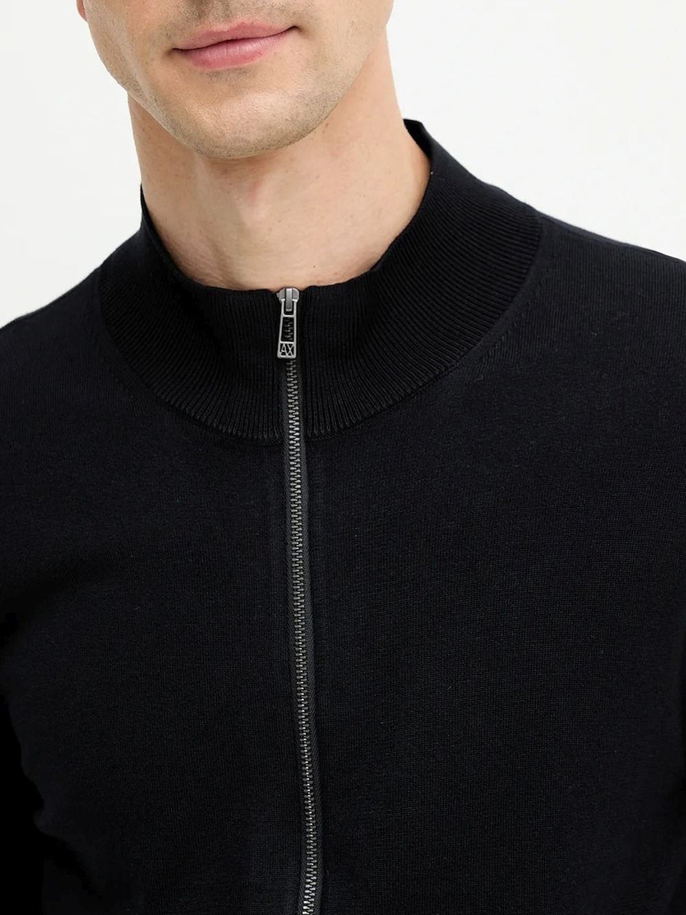 Cardigan Armani con zip a collo alto Uomo - Navy