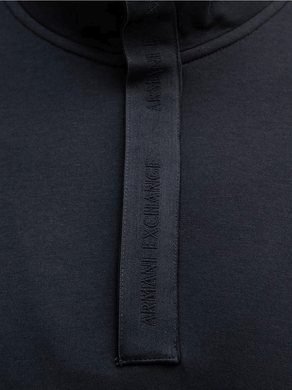 Felpa Armani collo alto con bottoni nascosti Uomo - Navy