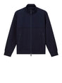 Giubbino Armani full zip in cotone con collo alto Essential Uomo - Navy