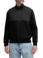 Giubbino Armani full zip in cotone con collo alto Essential Uomo - Nero