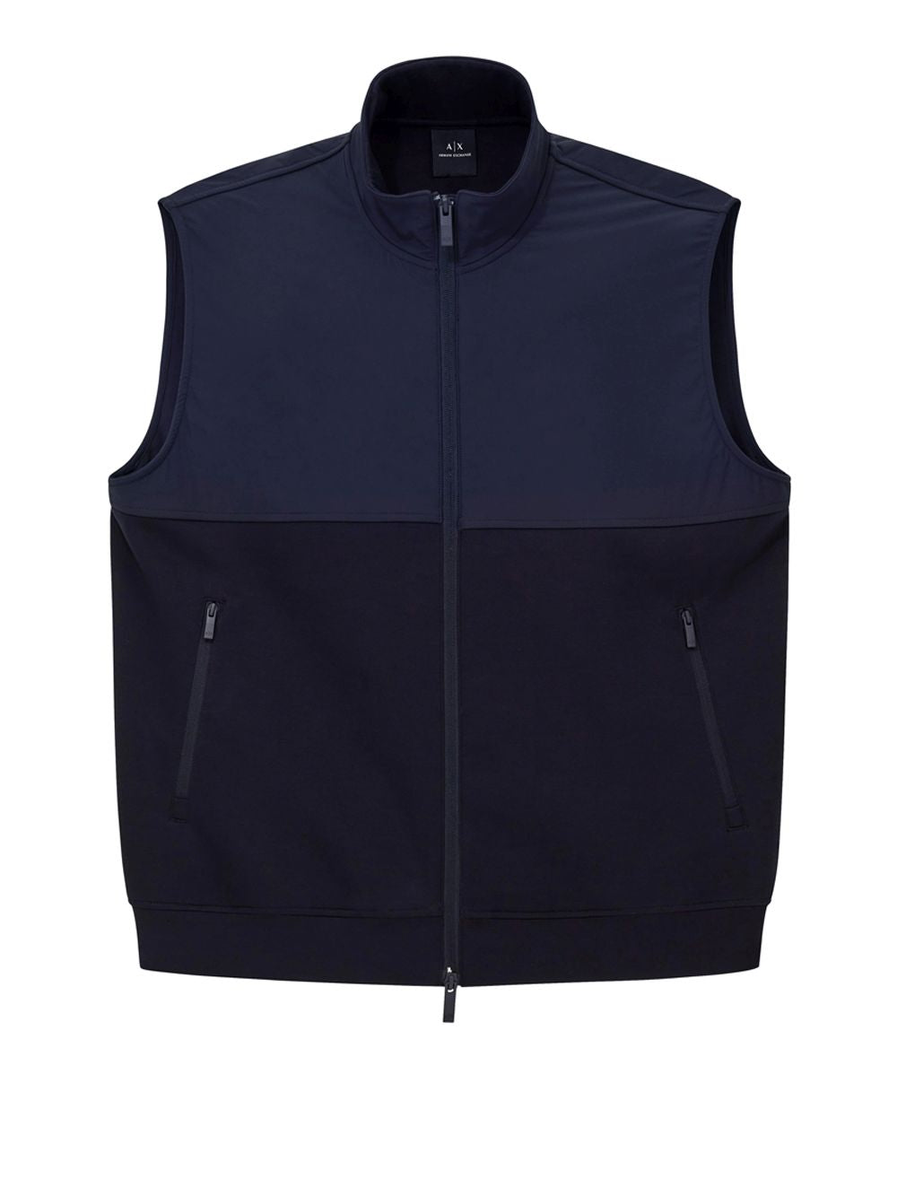 Gilet Armani con collo alto in cotone elasticizzato Essential Uomo - Navy