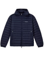 Piumino Armani trapuntato in nylon con cappuccio Essential Uomo - Navy