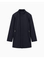 Cappotto Armani lungo con collo alto e zip a scomparsa Essential Uomo - Navy