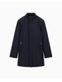 Cappotto Armani lungo con collo alto e zip a scomparsa Essential Uomo - Navy Armani  Angolo dello Sport