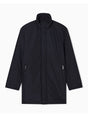 Cappotto Armani lungo con collo alto e zip a scomparsa Essential Uomo - Nero