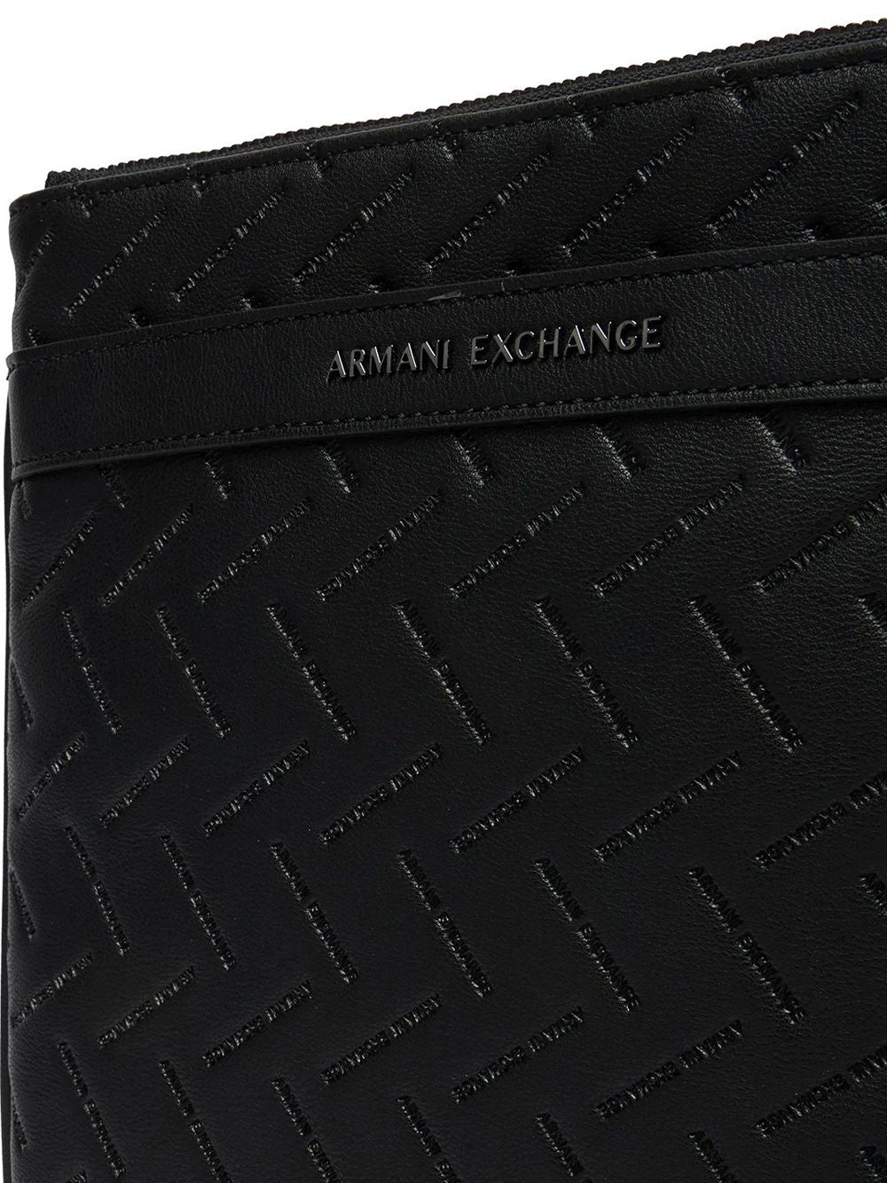 Borsa Tracolla Armani con motivo in rilievo e chiusura con zip Uomo - Nero