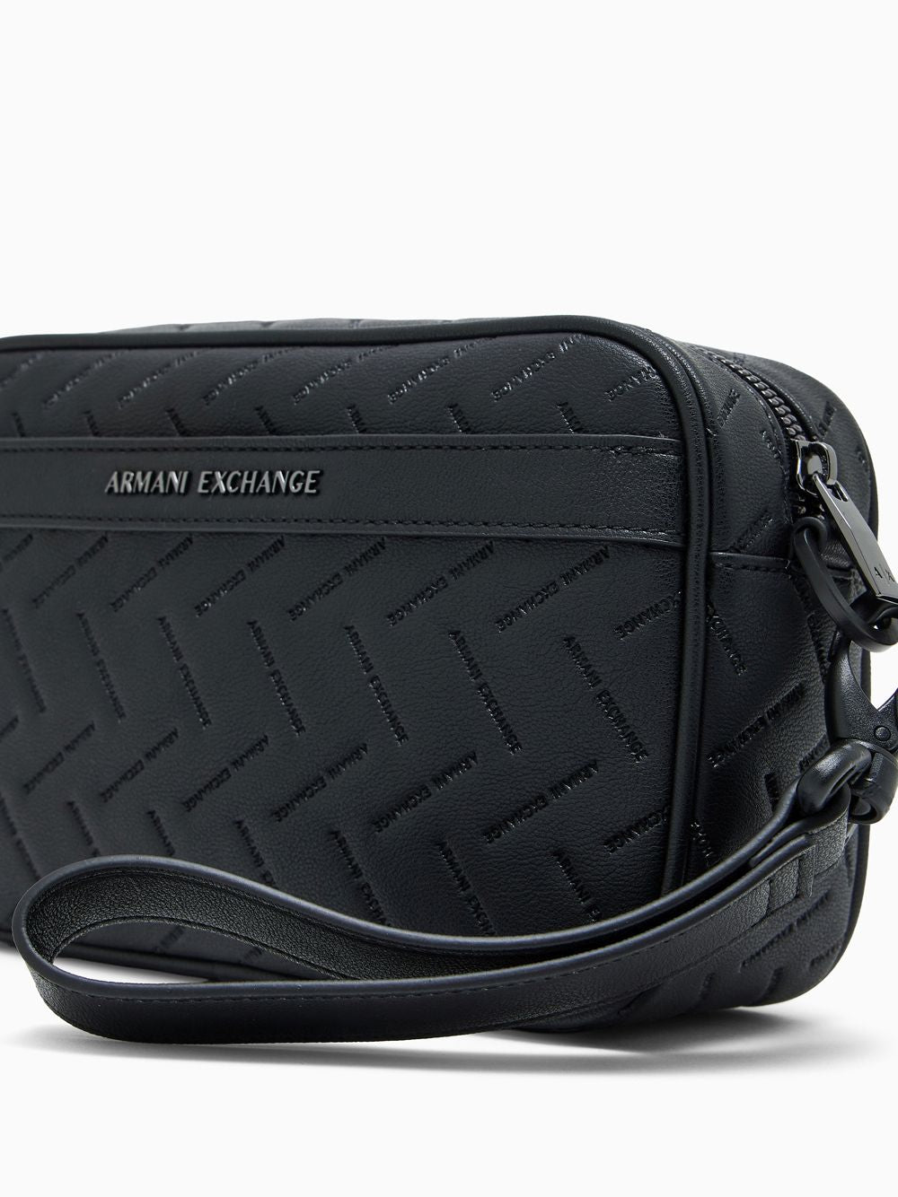 Beauty Case Armani con motivo in rilievo e chiusura con zip Uomo - Nero