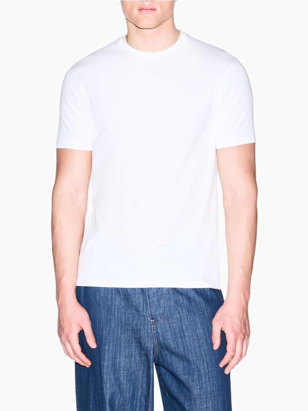 T-shirt Armani a taglio slim in jersey di cotone stretch Uomo - Bianco
