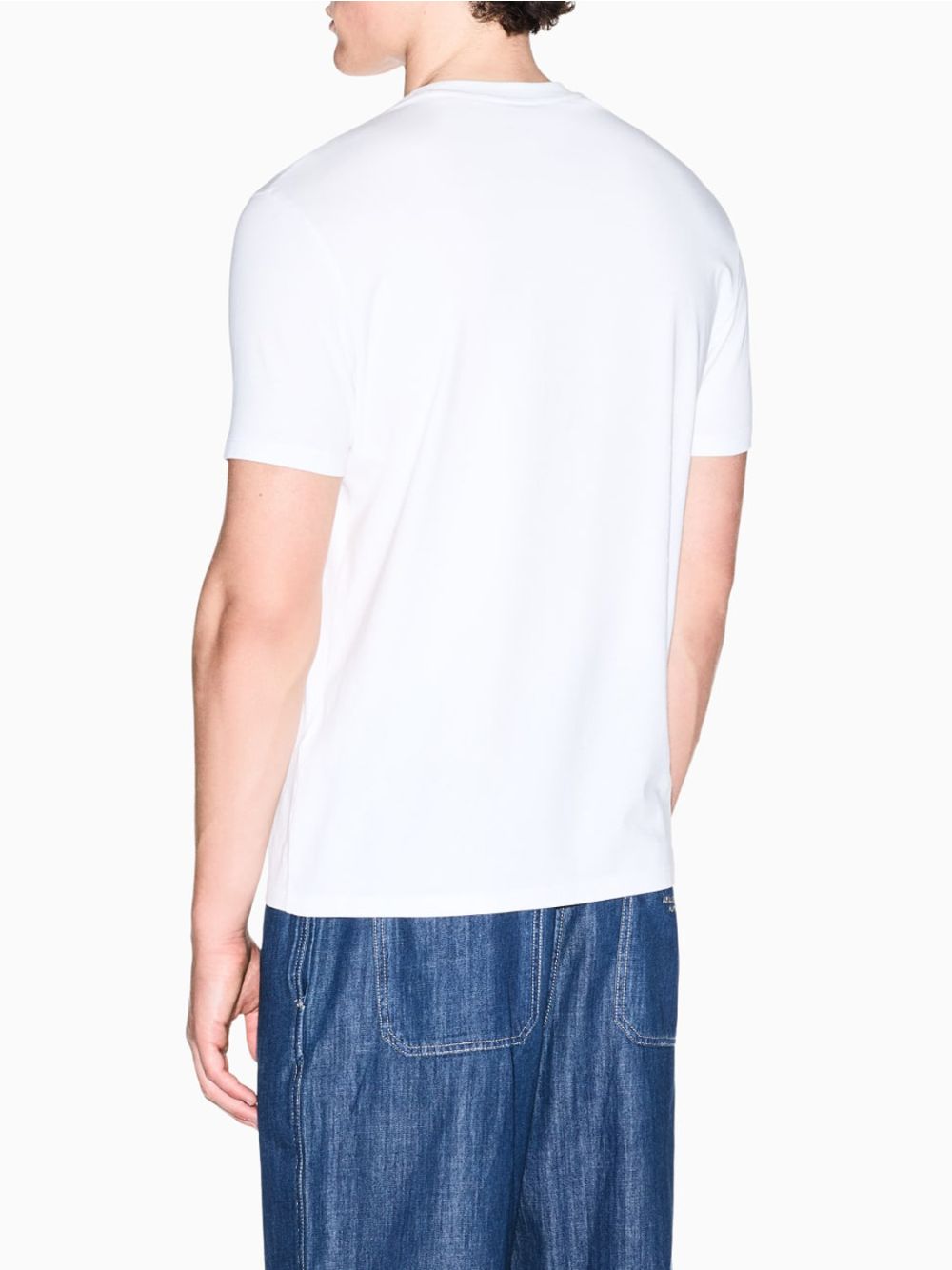 T-shirt Armani a taglio slim in jersey di cotone stretch Uomo - Bianco