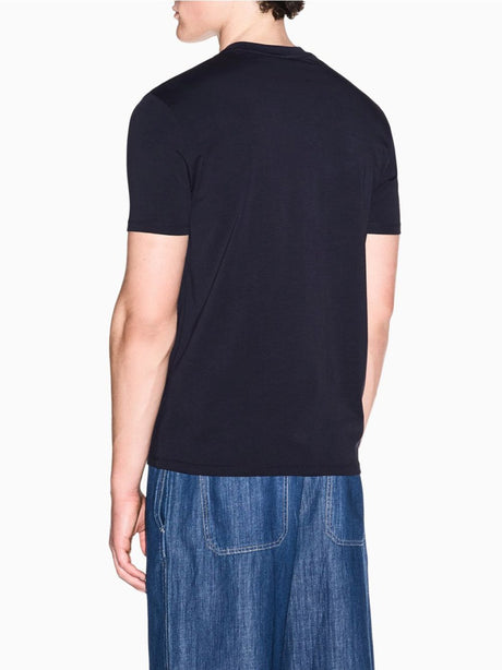 T-shirt Armani a taglio slim in jersey di cotone stretch Uomo - Navy