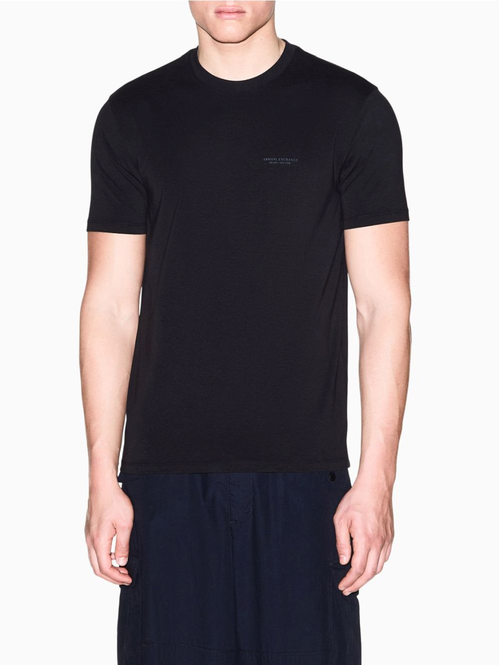 T-shirt Armani a taglio slim in jersey di cotone stretch Uomo - Nero