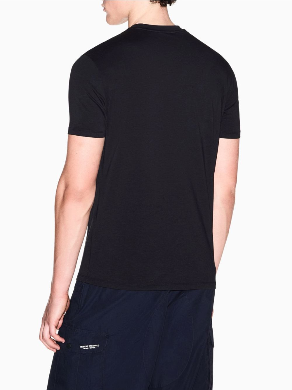 T-shirt Armani a taglio slim in jersey di cotone stretch Uomo - Nero