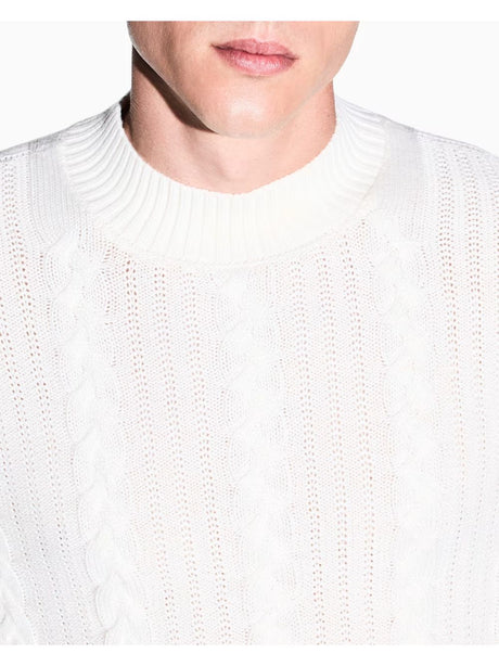 Pullover Armani girocollo a trecce Uomo - Bianco