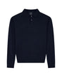 Polo Armani in maglia Crossover in lyocell e lana Uomo - Navy