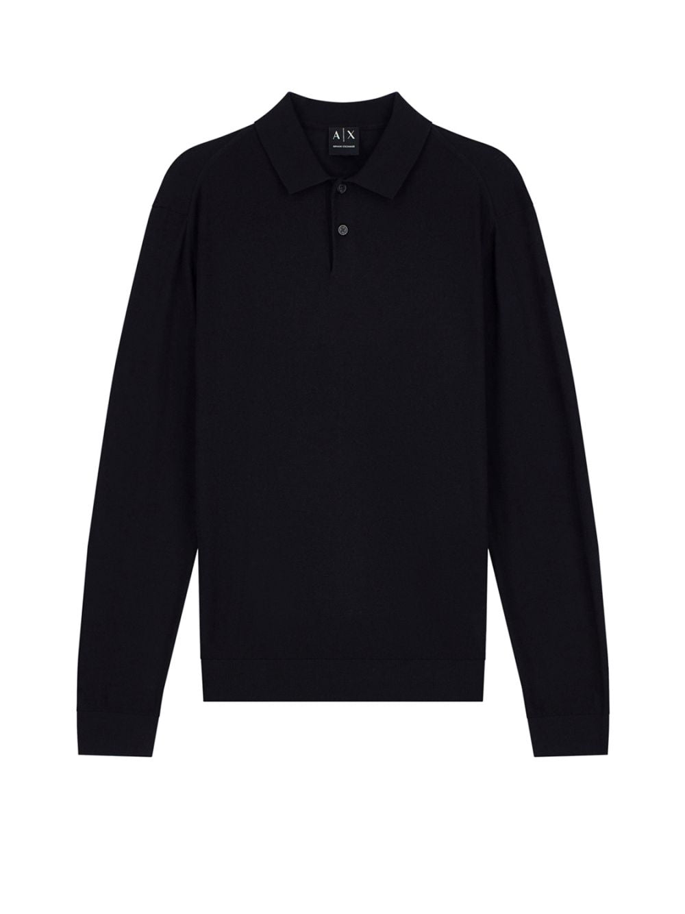 Polo Armani in maglia Crossover in lyocell e lana Uomo - Nero