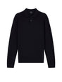 Polo Armani in maglia Crossover in lyocell e lana Uomo - Nero