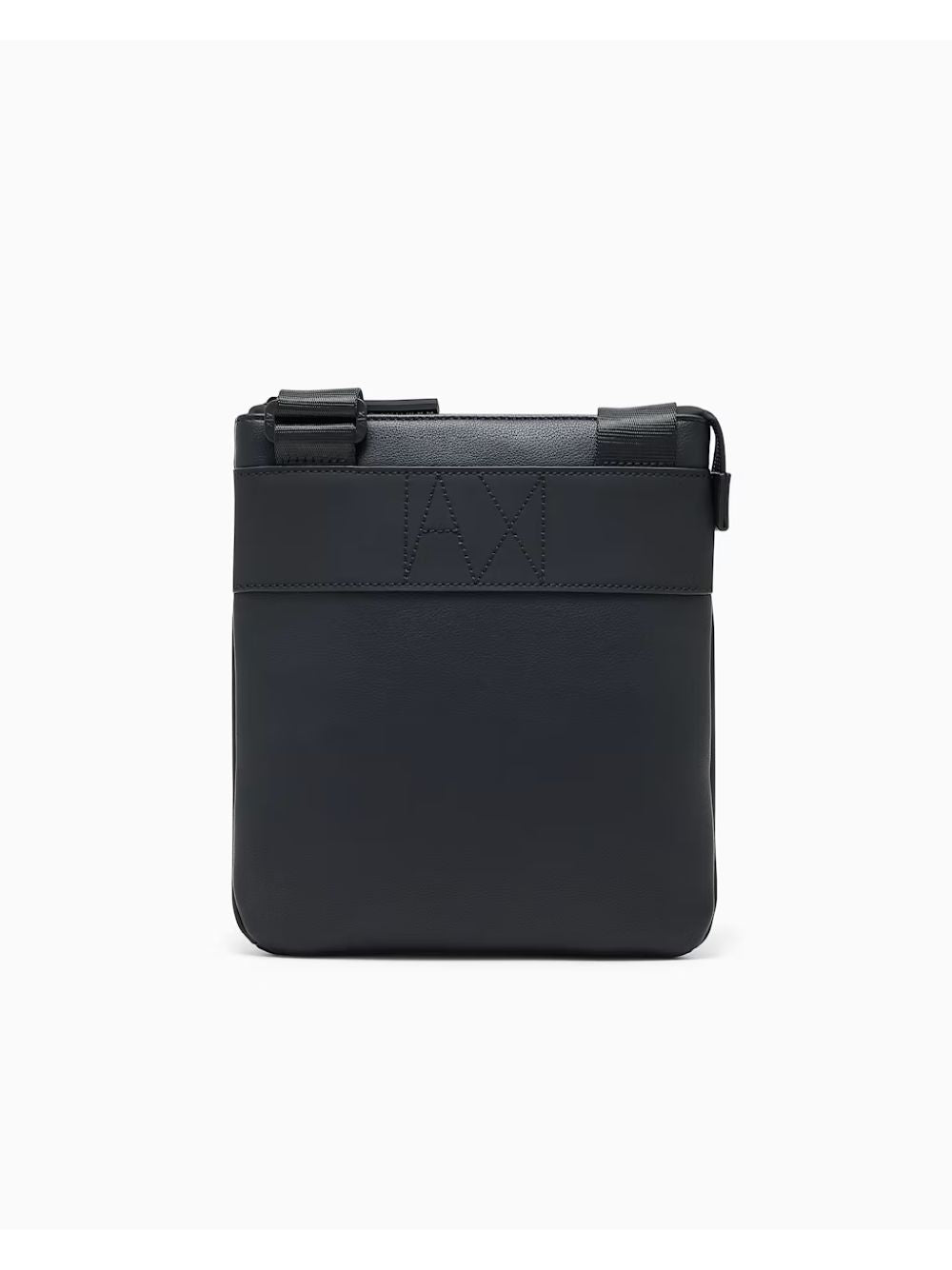 Borsa Tracolla Armani piatta in similpelle con logo in rilievo Uomo - Nero