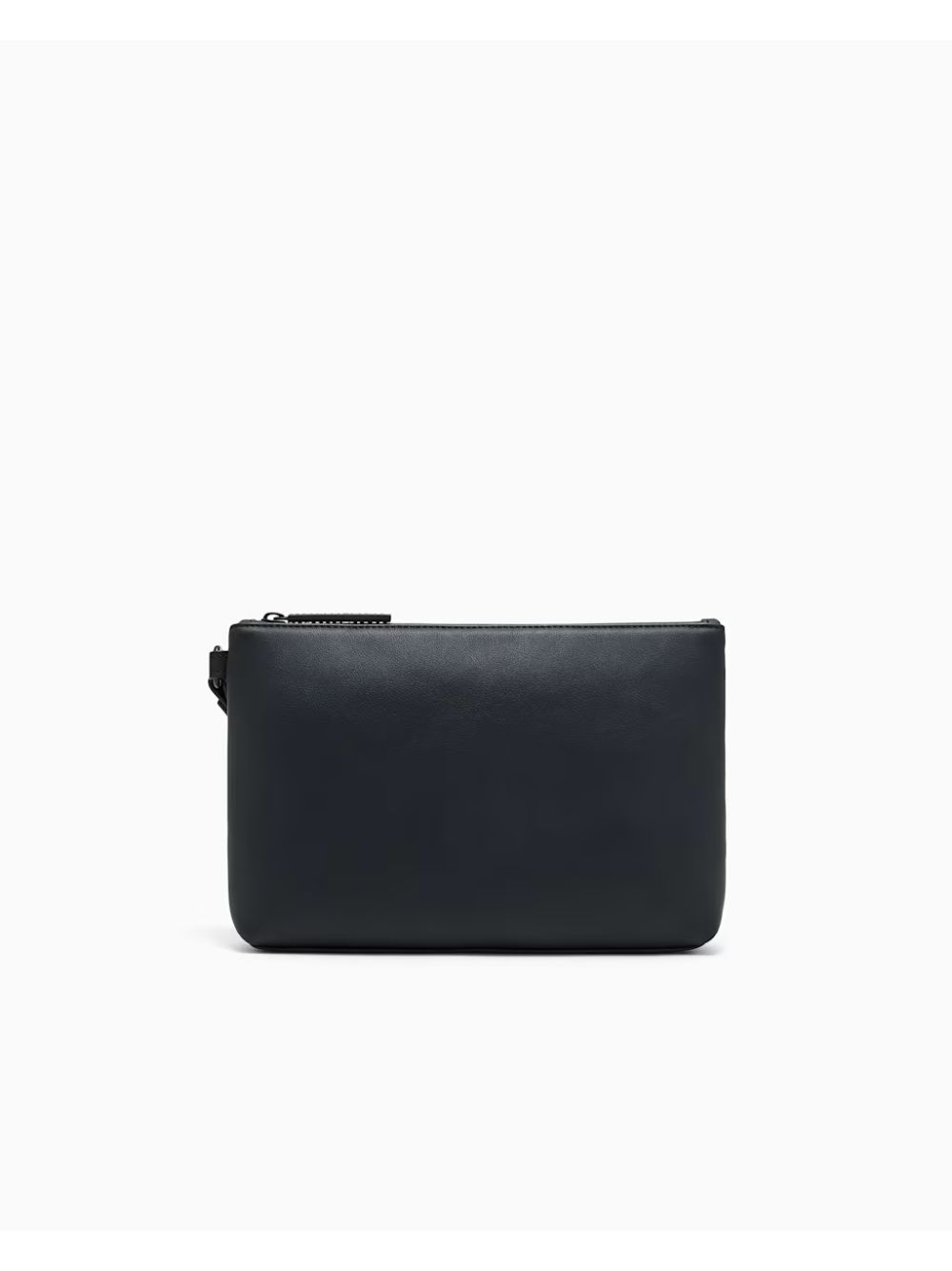 Borsa Pochette Armani in tessuto spalmato minimalista Uomo - Nero