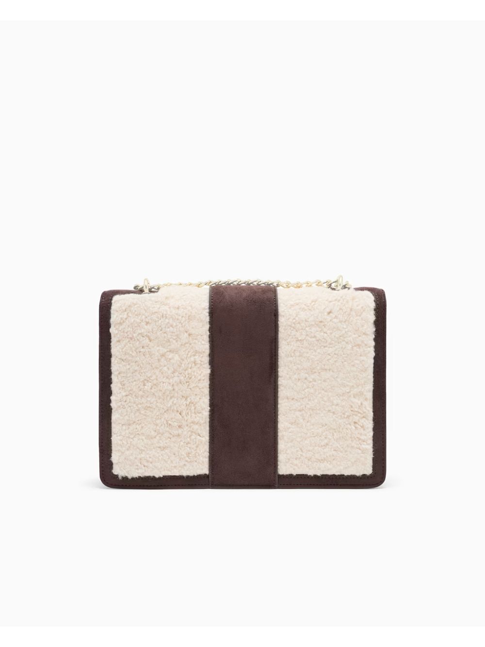 Borsa Armani messenger effetto pelliccia con catena Donna - Marrone