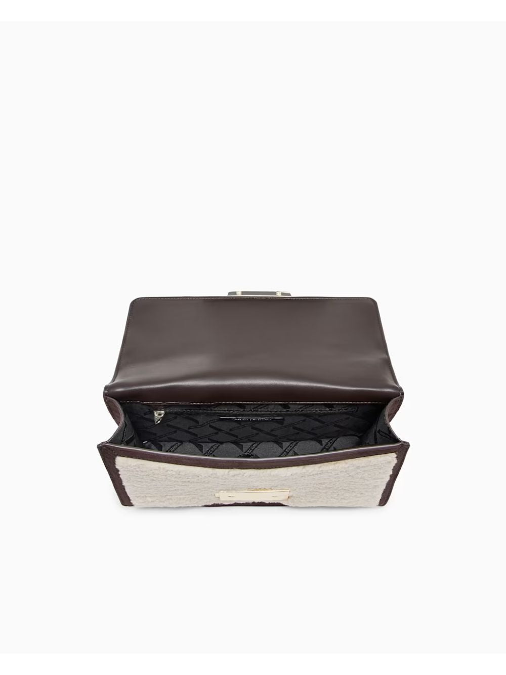 Borsa Armani messenger effetto pelliccia con catena Donna - Marrone