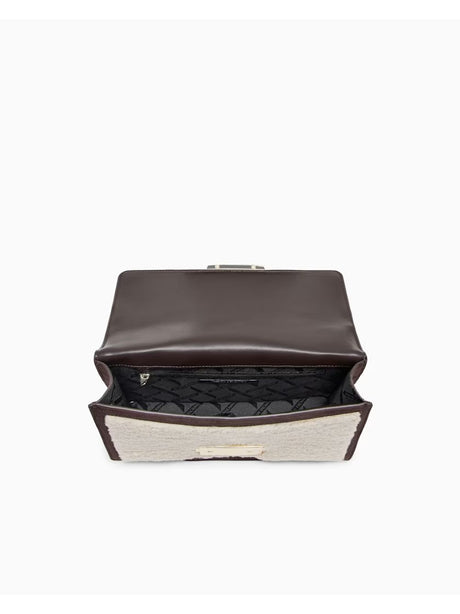 Borsa Armani messenger effetto pelliccia con catena Donna - Marrone