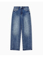 Jeans Armani 5 tasche a gamba larga in denim cotone rigido Donna - Denim