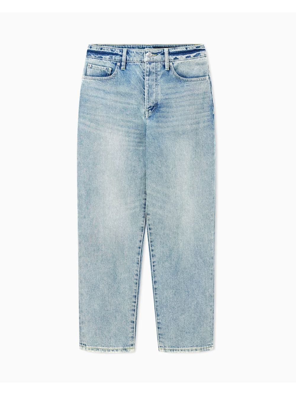 Jeans Armani a vita alta in denim con vestibilità carrot Icon Donna - Denim