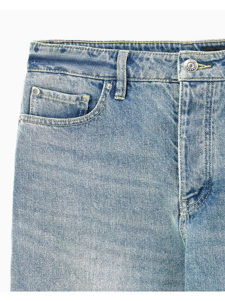 Jeans Armani a vita alta in denim con vestibilità carrot Icon Donna - Denim