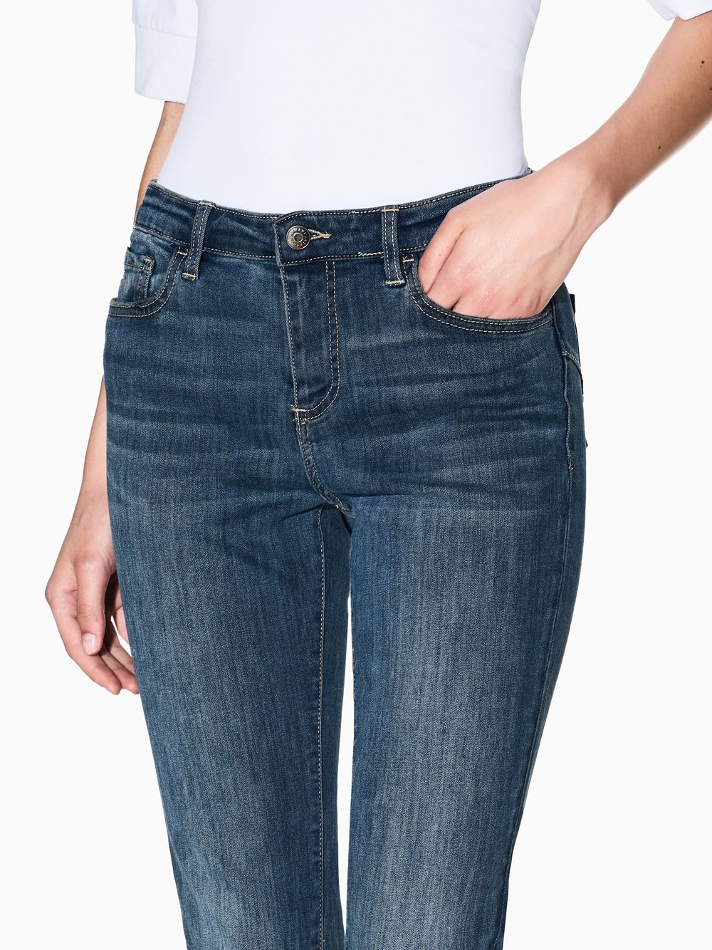 Jeans Armani super skinny lift-up in denim stretch Essential Donna - Denim