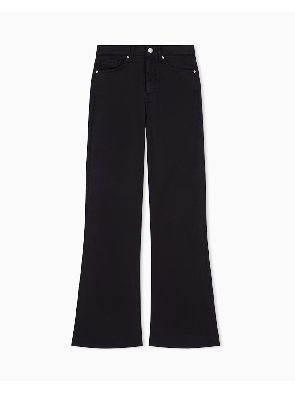 Jeans Armani cinque tasche flare a vita alta in cotone stretch Donna - Nero
