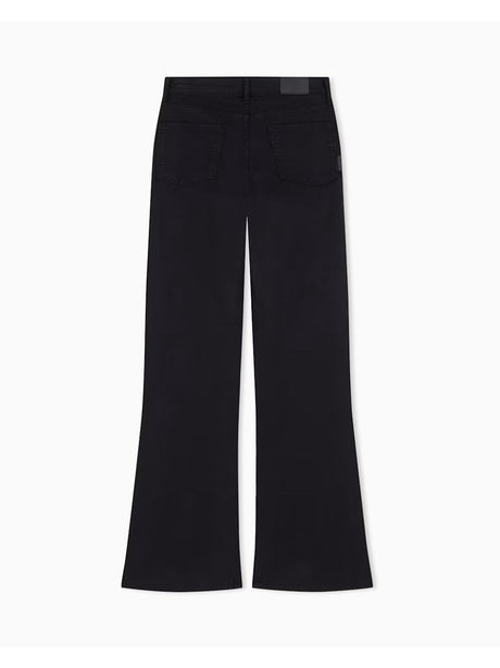 Jeans Armani cinque tasche flare a vita alta in cotone stretch Donna - Nero