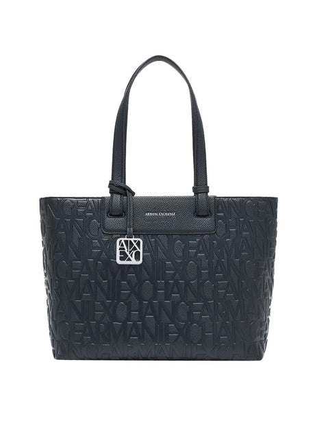 Borsa Armani con logo in rilievo e charm Donna - Nero