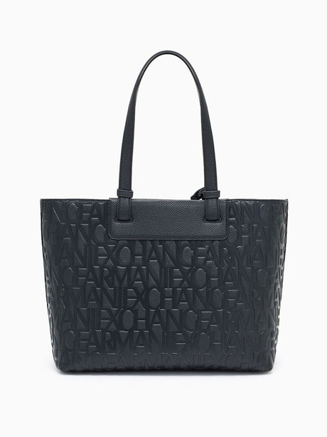 Borsa Armani con logo in rilievo e charm Donna - Nero