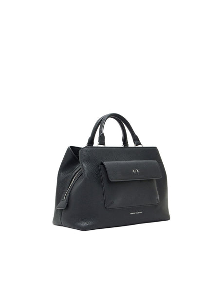 Borsa Armani a mano con tasca frontale a patta e chiusura con zip Donna - Nero