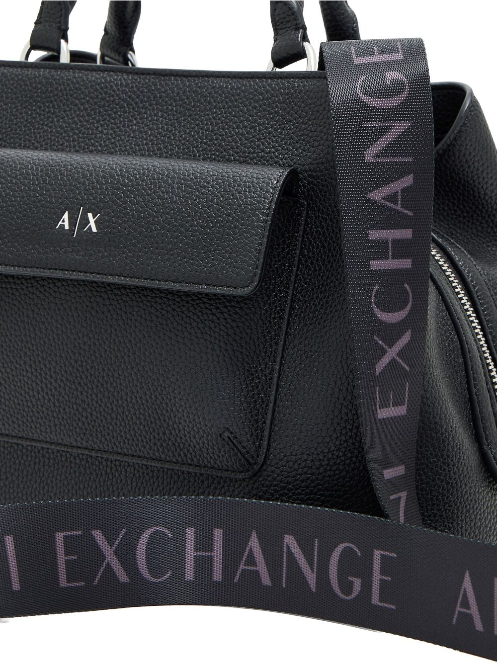 Borsa Armani a mano con tasca frontale a patta e chiusura con zip Donna - Nero