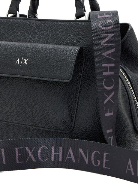 Borsa Armani a mano con tasca frontale a patta e chiusura con zip Donna - Nero