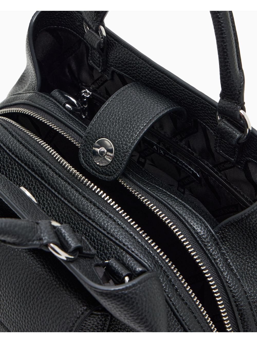 Borsa Armani a mano con tasca frontale a patta e chiusura con zip Donna - Nero Armani  Angolo dello Sport
