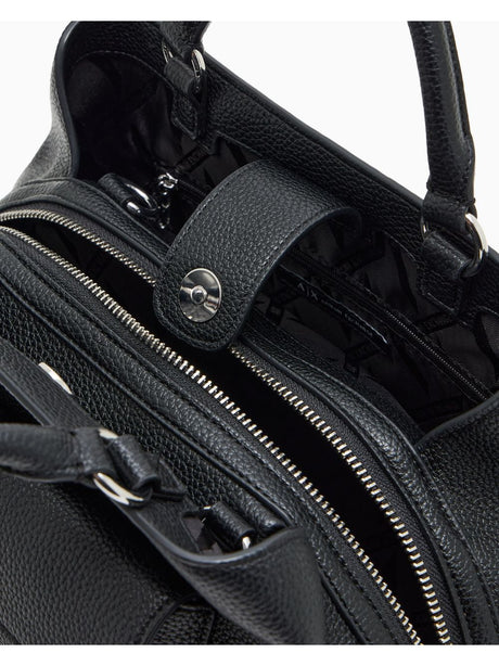 Borsa Armani a mano con tasca frontale a patta e chiusura con zip Donna - Nero Armani  Angolo dello Sport