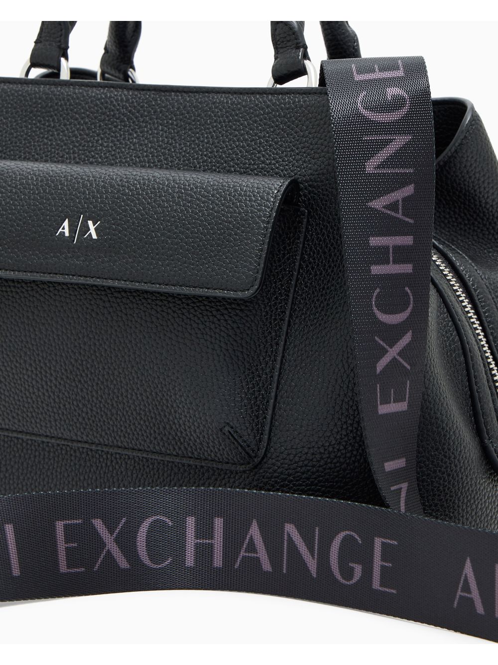 Borsa Armani a mano con tasca frontale a patta e chiusura con zip Donna - Nero Armani  Angolo dello Sport