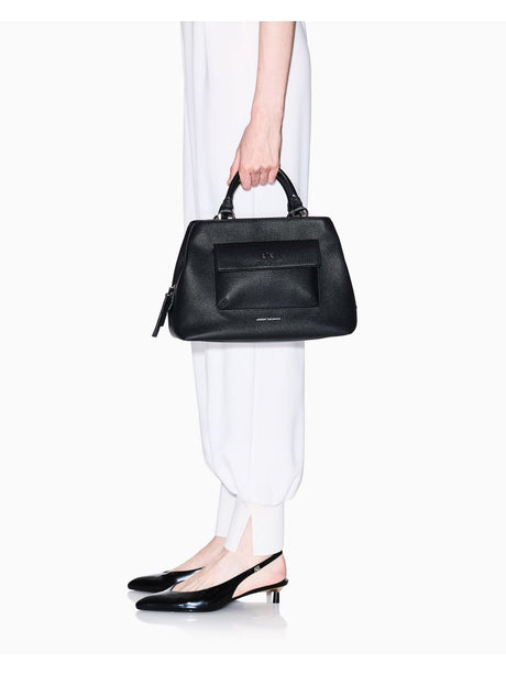 Borsa Armani a mano con tasca frontale a patta e chiusura con zip Donna - Nero Armani  Angolo dello Sport