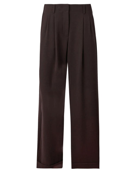 Pantalone Armani over in crepe riciclato con cintura Donna - Marrone