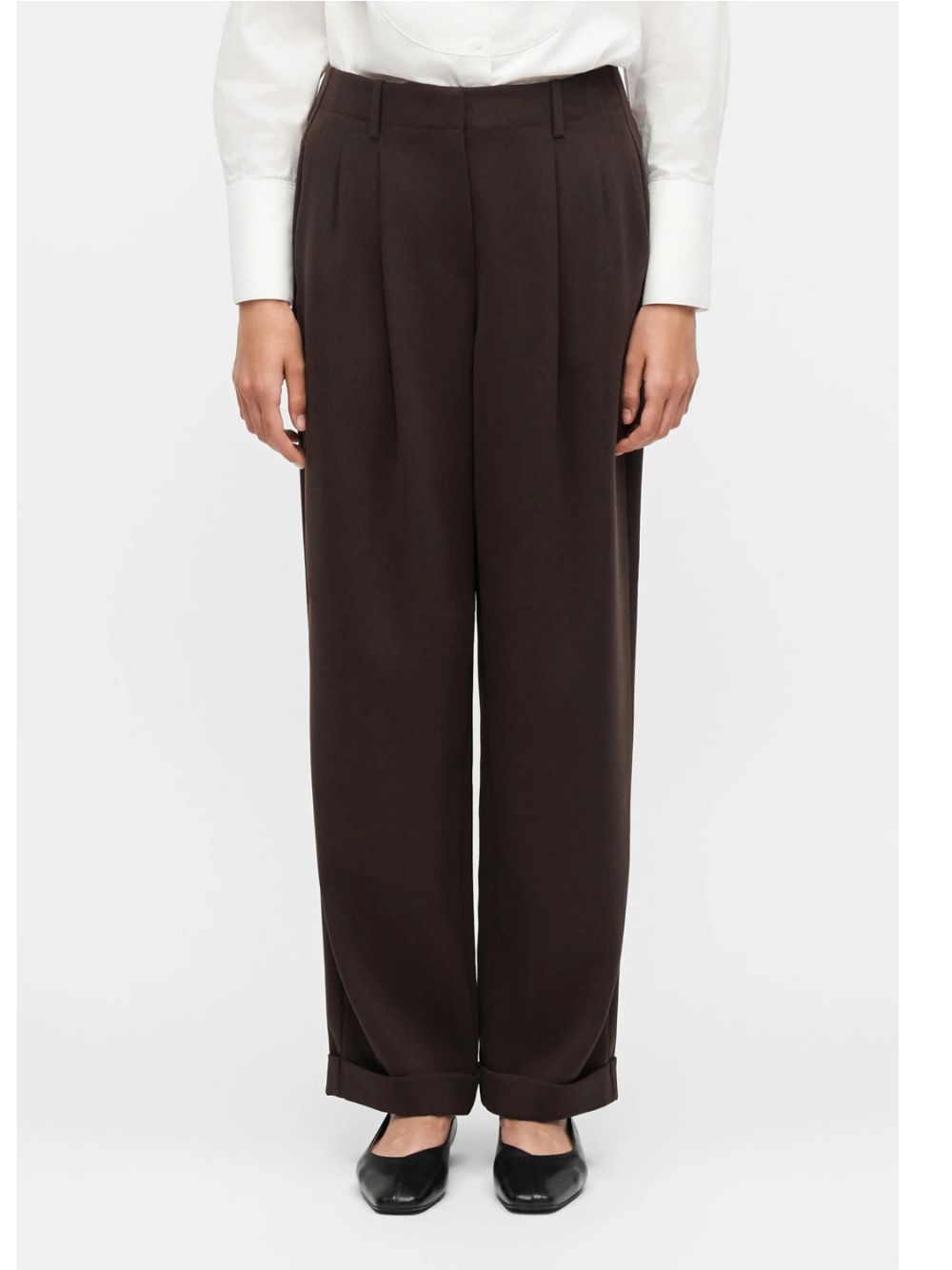 Pantalone Armani over in crepe riciclato con cintura Donna - Marrone