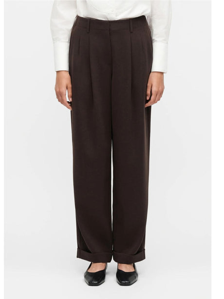 Pantalone Armani over in crepe riciclato con cintura Donna - Marrone