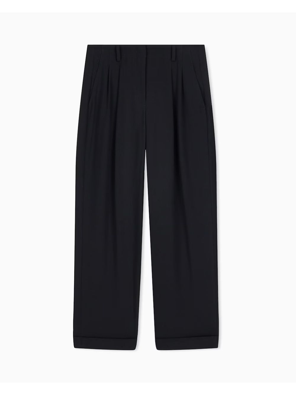 Pantalone Armani over in crepe riciclato con cintura Donna - Nero