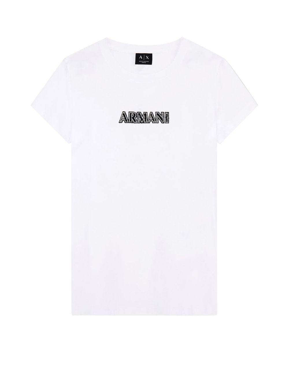 T-shirt Armani Up For Party slim fit in cotone con logo Donna - Bianco