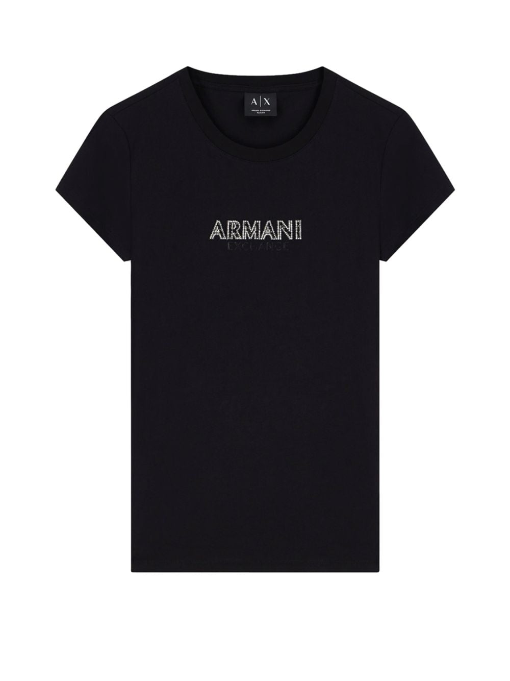 T-shirt Armani Up For Party slim fit in cotone con logo Donna - Nero
