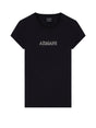 T-shirt Armani Up For Party slim fit in cotone con logo Donna - Nero