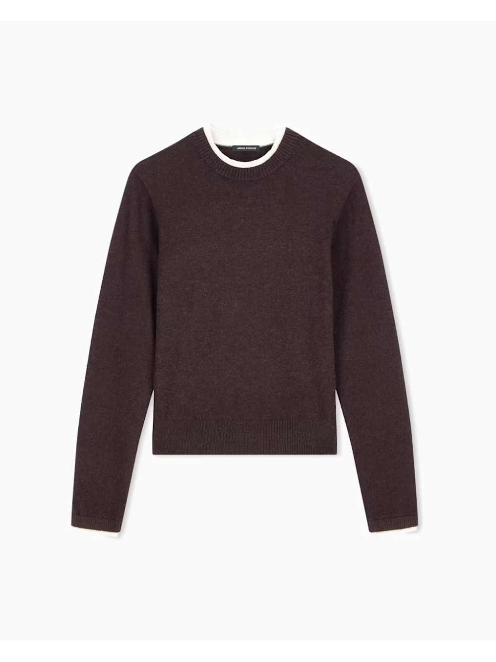 Pullover Armani regolare in maglia misto viscosa lana e cashmere Donna - Marrone
