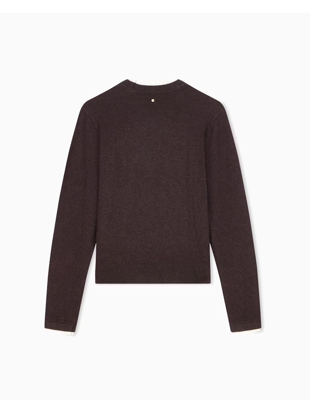 Pullover Armani regolare in maglia misto viscosa lana e cashmere Donna - Marrone