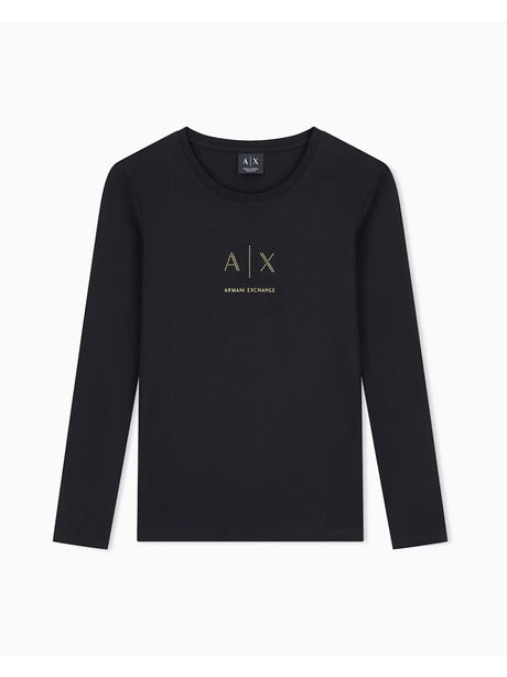 T-shirt Armani vestibilità regolare in jersey cotone organico Donna - Nero
